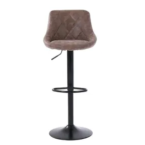 Adjustable Height Swivel Metal Frame Pu Synthetic Leather Bar Stools Chairs For Kitchen