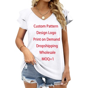 Abbigliamento Personalizzato per Donne, Top in Policotone Polinesiano, Elegante Camicetta con Stampa Floreale di Ibisco, <span class=keywords><strong>T</strong></span>-<span class=keywords><strong>Shirt</strong></span> Casual Samoana per Donne - Product Image 5