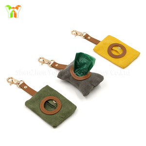 Soporte ecológico para bolsas de caca de perro para perros que caminan, soporte impermeable para desechos de perro de lona con gancho para colgar en el bolso, mochila para mujer - Product Image 2