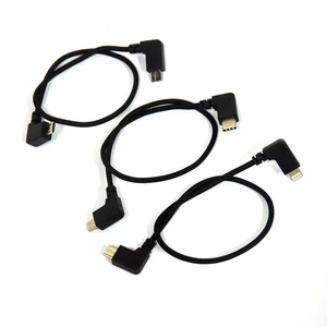 Cable Micro <span class=keywords><strong>USB</strong></span> de 0.3m con Ángulo Recto de 90 Grados, Revestimiento de PVC y Conductor de Cobre Puro para Control Remoto de Drones, Automóviles y Teléfonos Móviles - Product Image 1
