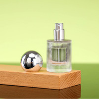Mini flacons de parfum vides en verre côtelé de 15 ml, atomiseur de luxe à col serti rond, vaporisateur à fine brume pour huiles essentielles et parfums