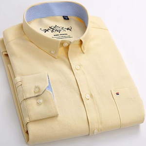 Camisa <span class=keywords><strong>Oxford</strong></span> de manga larga de talla grande para <span class=keywords><strong>hombre</strong></span>, <span class=keywords><strong>camisas</strong></span> con cuello y puños en contraste con botones para <span class=keywords><strong>hombre</strong></span> - Product Image 5