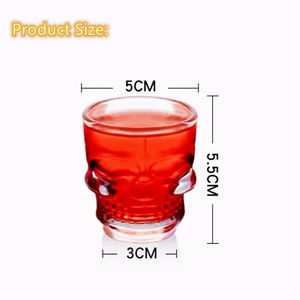 <span class=keywords><strong>Cristal</strong></span> transparente con cabeza de <span class=keywords><strong>calavera</strong></span> | Juego de 6 (65ml) vasos de chupito para vodka, whisky, vino, club, regalo - Product Image 3