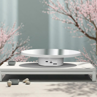 Plateau tournant électrique à 360 degrés de 16/25/32/40 cm, alimenté par batterie/USB, pour la photographie, le streaming en direct, la présentation de bijoux