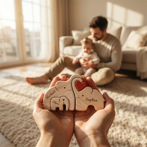 Regalo Personalizzato per la Festa del Papà, Nuovo Puzzle in Legno a Forma <span class=keywords><strong>di</strong></span> Elefante, Decorazione da Scrivania per <span class=keywords><strong>Famiglia</strong></span>, Ricordo per Papà Primo Timo - Product Image 4