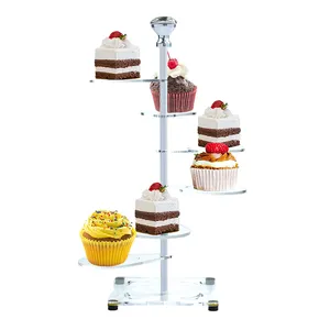 Oem Custom Acryl Ronde Cupcake Houder Kleine Verwijderbare Cake Rack Bruiloft Verjaardagsfeest Acryl Display Stand