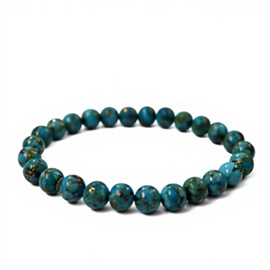 Bracelet vintage pour homme en perles turquoise bleues pour l'occasion d'un anniversaire - Product Image 2