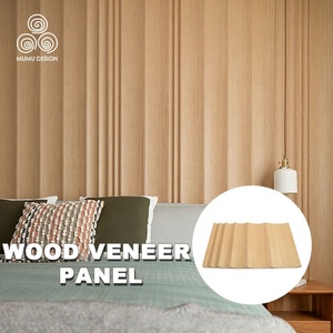 Panneaux muraux en placage de bois MUMU en chêne cerisier, pin et noyer, panneaux muraux en bois, planches unies - Product Image 3