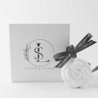 Diffuseur d'huiles essentielles en céramique parfumée, en plâtre, fait main, personnalisé avec logo, en forme de fleur, pour armoire, désodorisant d'ambiance