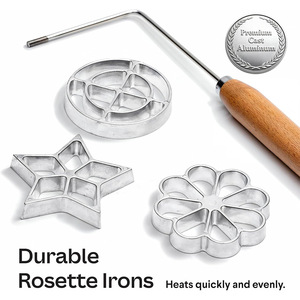 Aluminum Alloy Cake Mold Set 7pcs With Wooden Handle For Baking And Cooking - Product Image 4