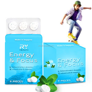 Energi OEM kafein gusi (54 buah) bebas gula dengan l-theanine kafein Vitamin B12 & B6 rasa Peppermint - Product Image 1