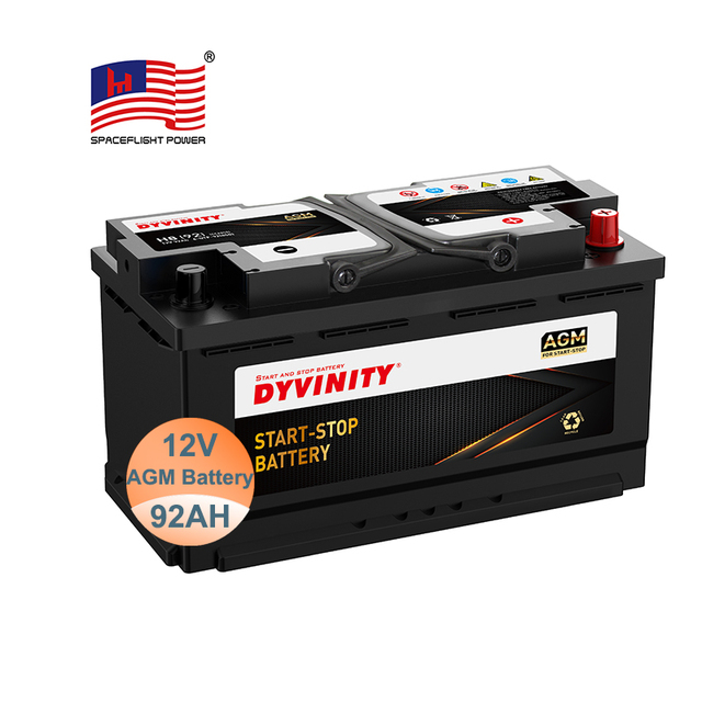 Agm MF Start-stop Batteries 12V 6-QTF-92 Lead Acid Car Battery with 850 CCA for Automotive