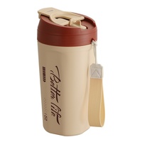 Mug de voyage isotherme avec couvercle et paille, en acier inoxydable 304, double paroi sous vide, anti-fuite, pour boissons chaudes et froides