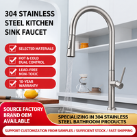 Robinet de cuisine Shepherd Crook à douchette extractible haute arche en acier inoxydable brossé en forme de U pour cuisine moderne - Fournisseur en gros