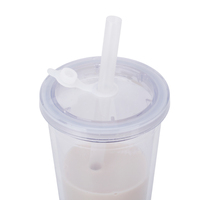Gobelets à bulles en plastique de qualité supérieure pour jus froids, 16oz/24oz, personnalisables, réutilisables, écologiques et sûrs, avec pailles intégrées, vente en gros