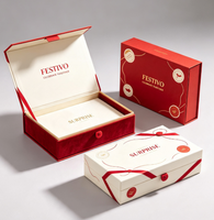 Boîte cadeau rigide à clapet personnalisée avec estampage à chaud de luxe, logo personnalisé, insert en velours pour emballage de bijoux, cosmétiques et parfums