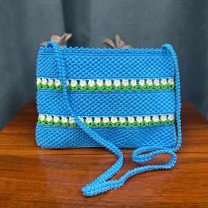 ชุดกระเป๋าและกระเป๋าเงินโครเชต์สไตล์โบฮีเมียนถักด้วยมือกระเป๋าสะพายไหล่กระเป๋าสตางค์อเนกประสงค์ - Product Image 1