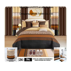 Juego de ropa de cama de 24 piezas transpirable de tamaño King con cortinas, juegos de edredón, ropa de cama, juego de cortina de ducha de lujo para Baño - Product Image 4