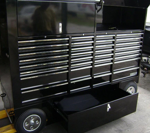 Double Large Multipurpose Car Mechanic Metal Heavy Duty Rolling Tool Chest Cabinet <strong>Pitbox</strong> Work Benches - Product Image 2