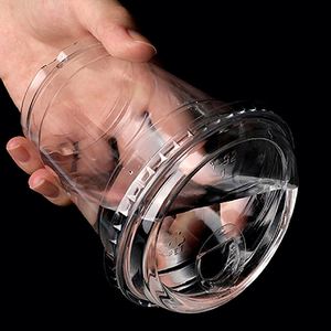 Gobelets jetables en PET de 98 mm avec couvercles, impression de logo personnalisé, pour boissons froides, thé à bulles et café, 16 oz, transparents, vente en gros - Product Image 5