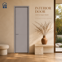 Porte intérieure moderne en bois à panneau plat pour chambre, surface lisse facile à nettoyer, taille personnalisée, vente en gros d'usine, fourniture pour projets