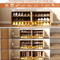 Meuble de rangement pliable pour chaussures, avec porte latérale, stable, empilable, moderne, simple à assembler, personnalisable, durable, pour salon et salle de sport
