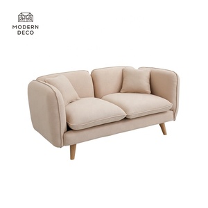 โซฟาผ้าสไตล์นอร์ดิกโมเดิร์นเฟอร์นิเจอร์โซฟาเบจครีม Loveseat