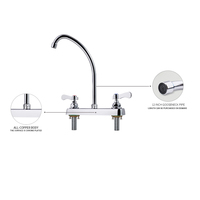 Robinet de lavabo commercial de haute qualité, double trou, moderne, en acier inoxydable 304, robinets de cuisine pour robinets de cuisine
