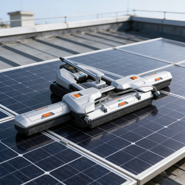 Automatic Solar Panel Cleaning Robot with Water System