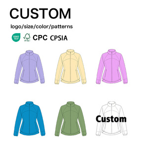 Veste de sport pour filles à col montant zippé, manches longues, en nylon et élasthanne, vente en gros, couleur et taille personnalisables - Product Image 1