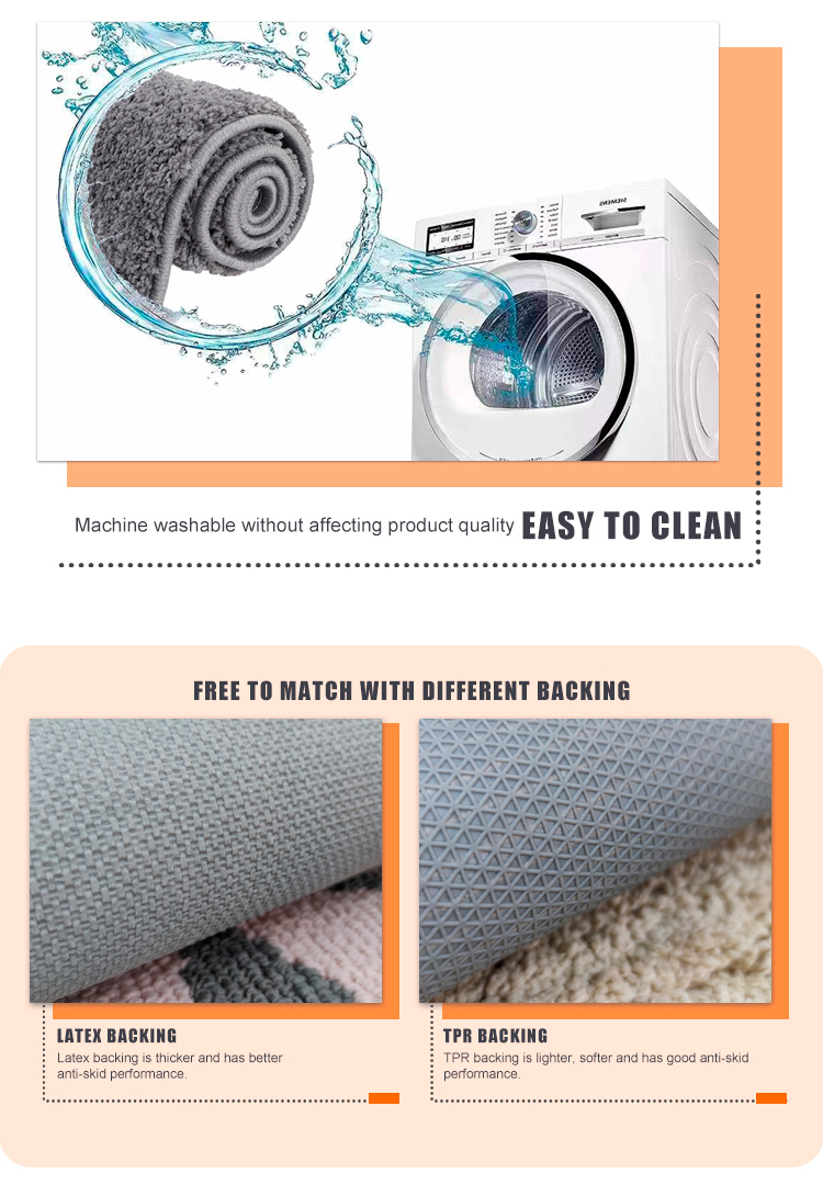 Graceline water super absorbent shower carpet rugs bath mat(图3)