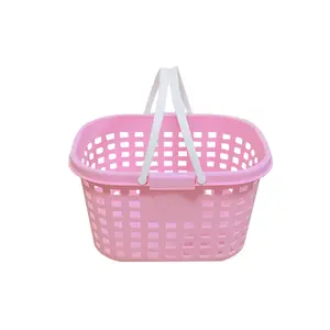 25L niños de color rosa plegable de plástico 2 asas cesta de lavandería - Product Image 1