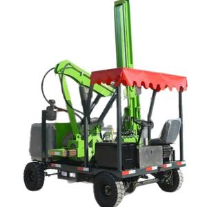 Machine tout-en-un pour le clouage et le déclouage de pieux de clôture à quatre roues, pour clôtures de type vague de voie rapide, Fourniture directe usine - Product Image 5