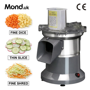Cortadora de Verduras Comercial 3 en 1 Mond.uk, Rebanadora Eléctrica, Trituradora, Picadora, con Boca Grande de 9 cm, Motor de CC de Cobre de 200 W - Product Image 1