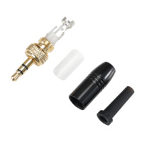 Connecteur mâle TRS 3,5 mm à visser pour câble audio de 4 mm, microphone sans fil, prise plaquée or 1/8 pouce