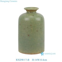 RXDW1 Jingdezhen style antique thé vert couleur unie petite taille vase à fleurs en céramique pour la décoration de la maison