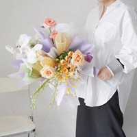 Papier d'emballage pour fleurs, écologique, biodégradable, fait main, imperméable, recyclable, dégradé arc-en-ciel pour la Saint-Valentin