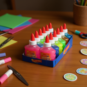 Colla glitterata neon, 12 pezzi, articoli per artigianato - Product Image 2