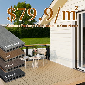Hàng hóa tại chỗ hiện đại bấm vào trong nhà/ngoài trời chống cháy không thấm nước WPC Composite <span class=keywords><strong>decking</strong></span> Board 18 mét - Product Image 3