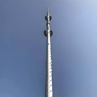 Tour de télécommunication monopôle en acier galvanisé Q235B, section ronde en acier au carbone, pour communication sans fil GSM 4G 5G