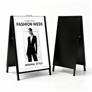 Zware aluminium A-frame reclamedisplayrek met snel-openende klikframe dubbelzijdige posterhouder voor winkels - Product Image 3