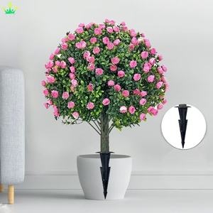 Plante artificielle <span class=keywords><strong>en</strong></span> forme de rose, boîte à fleurs, herbe de buis, feuille de plastique, boule de buis, facile à pousser pour la décoration de la maison, du bureau, du jardin, de la porte d'entrée - Product Image 3