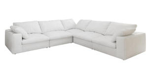 Canapé modulaire sectionnel confortable en tissu blanc, canapé inclinable compressible pour salle à manger, salon, appartement, hôtel - Product Image 5