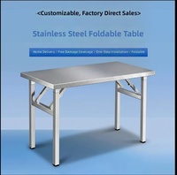 Table pliable durable en acier inoxydable 304, station de travail multifonctionnelle pour la restauration en plein air et le marché