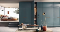 Armoire pliante moderne en MDF - Ensemble de meubles de chambre à coucher durables avec portes coulissantes