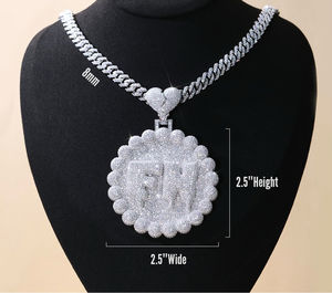 Conjunto de joyas de oro personalizado de 9K-24K para hombre, colgantes VS de pala y hip hop, cadena de diamantes de laboratorio CVD con certificado IGI pavimentado con hielo - Product Image 1