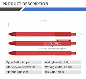 Custom Logo Press Plastic <b>Ballpoint</b> <b>Pen</b> with Clip Lightweight Colorful <b>Pen</b> 1.0mm Black Ink - Product Image 5