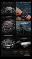 Reloj Inteligente Deportivo con GPS, Pantalla AMOLED, Brújula, Monitor de Ritmo Cardíaco, Resistente al Agua, Música Local, SOS, para Atletismo