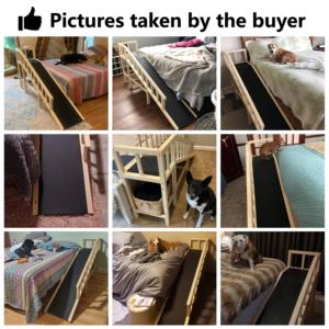 पुराने बड़े कुत्तों और बेडरूम के उपयोग के लिए मजबूत फ्रेम के साथ आधुनिक ठोस लकड़ी उच्च क्षमता पालतू रैंप - Product Image 6