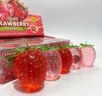 Jouet Squishy Fraise en Cristal, Doux comme la Vaseline, Fruité Réaliste, Anti-stress Sensoriel, Cadeaux et Favors de Fête
